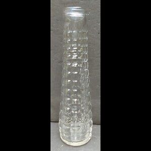 EO Brody Co. M-147 Vintage Clear Embossed Waffle Square Pattern Flower/Bud Vase
